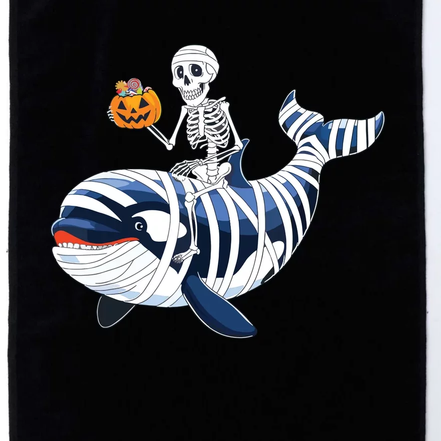 Skeleton Riding Mummy Orca Halloween Candy Whale Platinum Collection Golf Towel