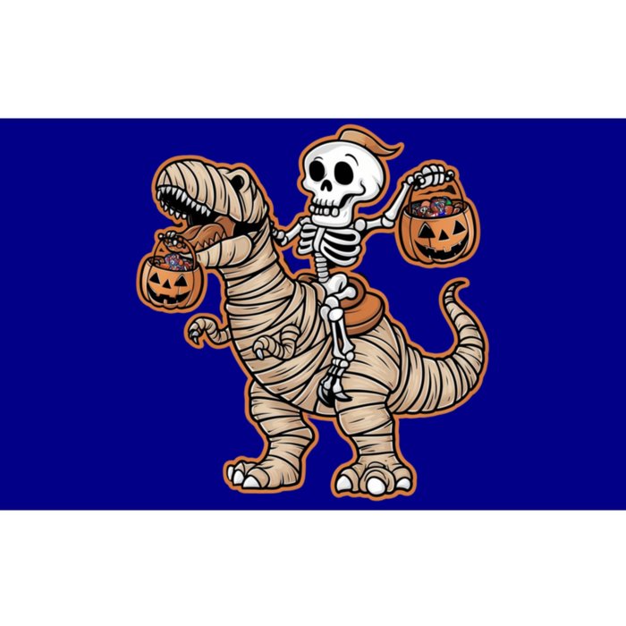 Skeleton Riding Mummy Trex Halloween Delight Bumper Sticker