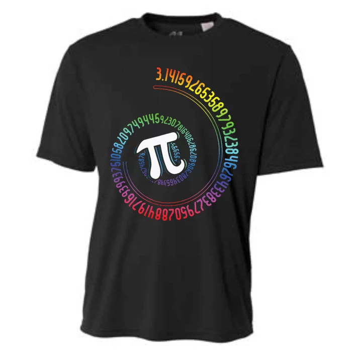 Spiral Rainbow Nerd Math Geek Mathematician Pi Day Cooling Performance Crew T-Shirt