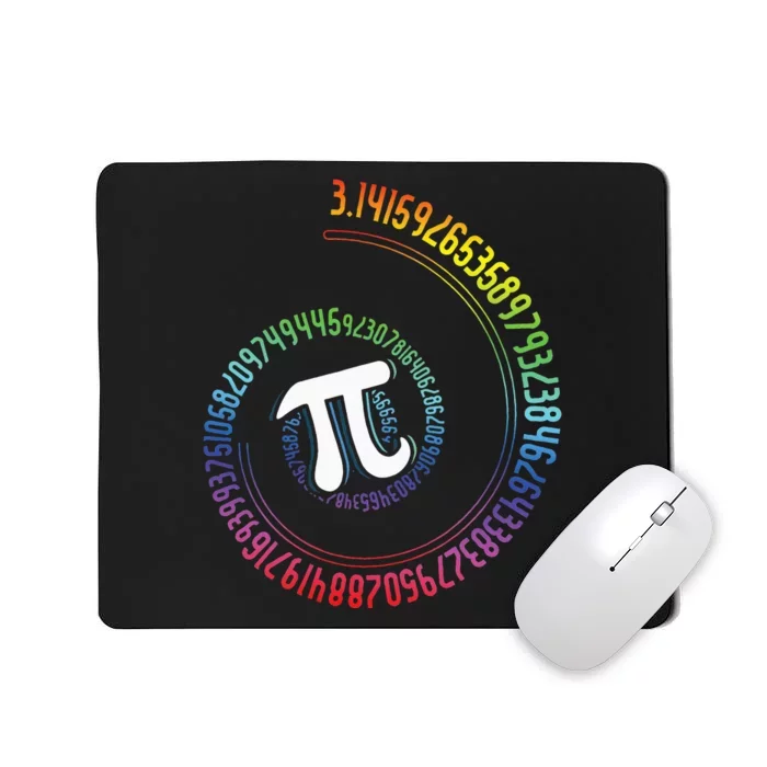 Spiral Rainbow Nerd Math Geek Mathematician Pi Day Mousepad