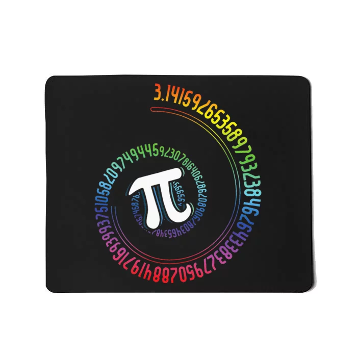 Spiral Rainbow Nerd Math Geek Mathematician Pi Day Mousepad