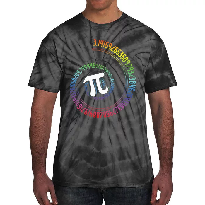 Spiral Rainbow Nerd Math Geek Mathematician Pi Day Tie-Dye T-Shirt