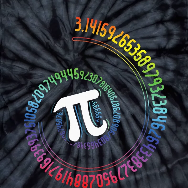 Spiral Rainbow Nerd Math Geek Mathematician Pi Day Tie-Dye T-Shirt