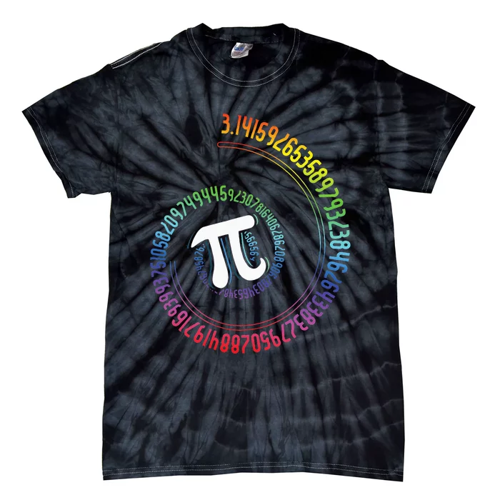 Spiral Rainbow Nerd Math Geek Mathematician Pi Day Tie-Dye T-Shirt