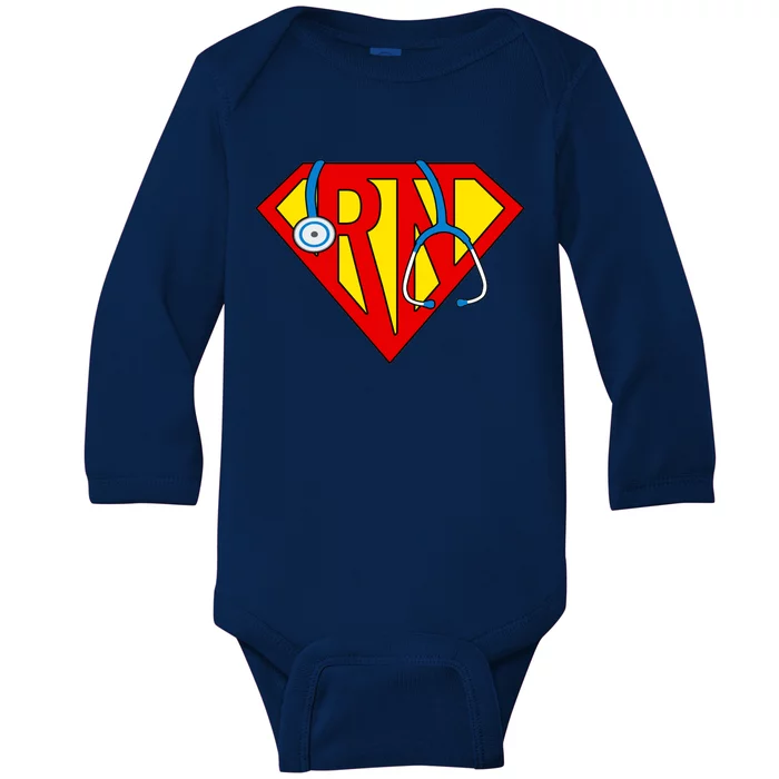 Super RN Nurse Register Nurse Halloween Costume Baby Long Sleeve Bodysuit