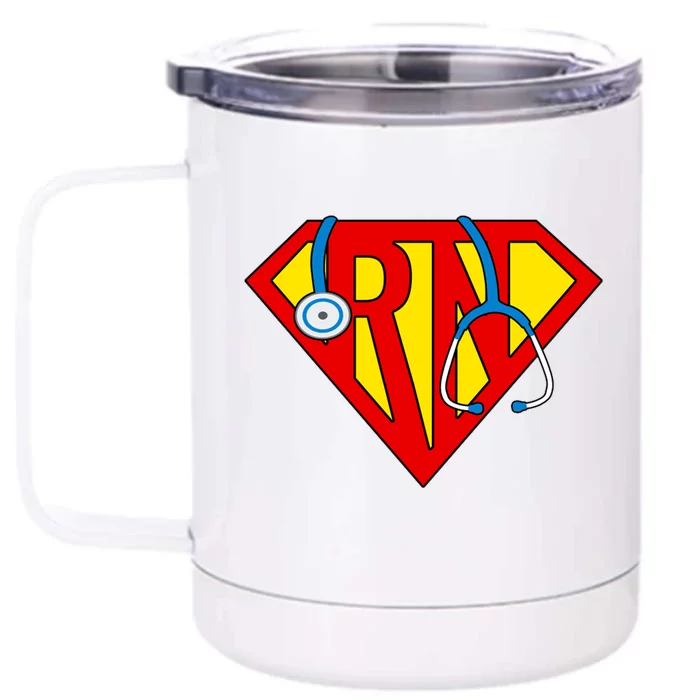 Super RN Nurse Register Nurse Halloween Costume Front & Back 12oz Stainless Steel Tumbler Cup