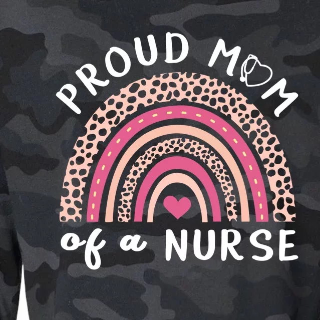 Stethoscope Rainbow Nurse Proud Mom Of A Nurse Gift Cropped Pullover Crew