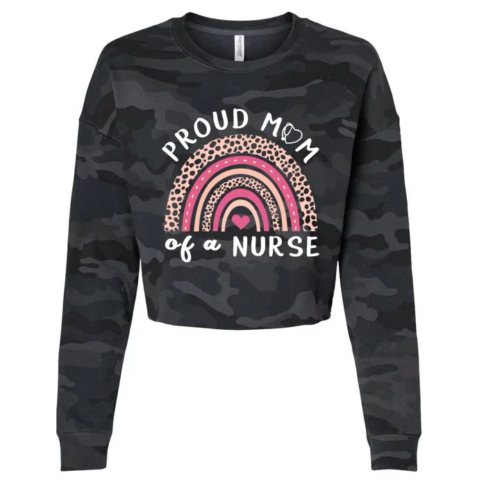 Stethoscope Rainbow Nurse Proud Mom Of A Nurse Gift Cropped Pullover Crew