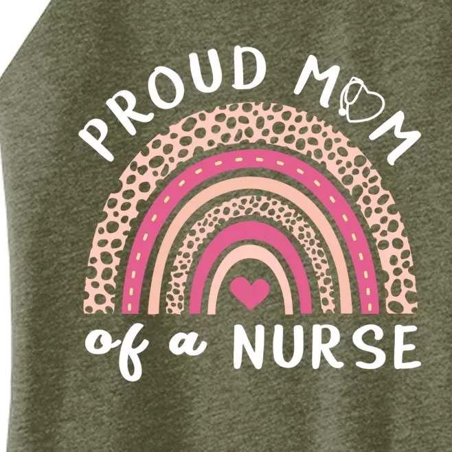 Stethoscope Rainbow Nurse Proud Mom Of A Nurse Gift Women’s Perfect Tri Rocker Tank