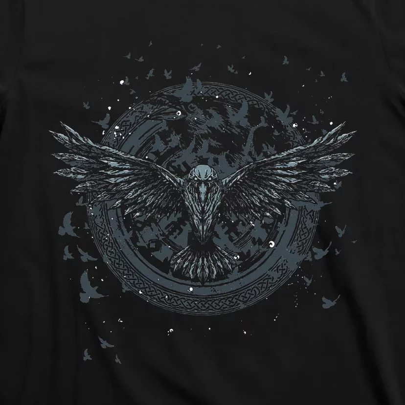 Scandinavian Raven Nordic Mythology Valhalla Odin Viking T-Shirt