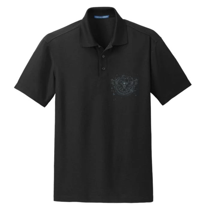 Scandinavian Raven Nordic Mythology Valhalla Odin Viking Dry Zone Grid Performance Polo