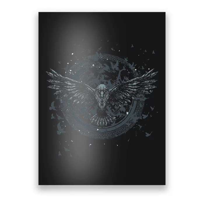 Scandinavian Raven Nordic Mythology Valhalla Odin Viking Poster