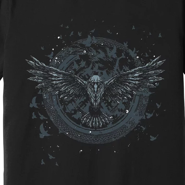 Scandinavian Raven Nordic Mythology Valhalla Odin Viking Premium T-Shirt