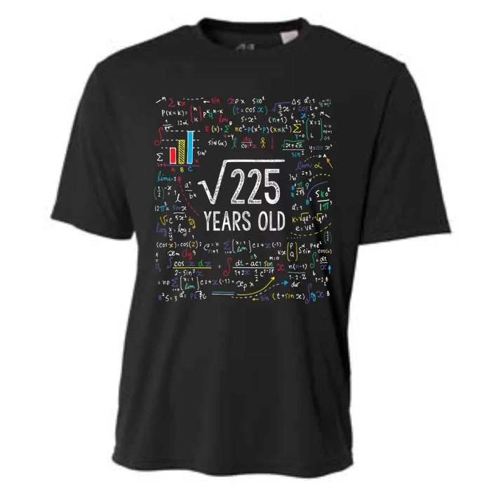 Square Root Of 225 15th Birthday 15 Year Old Gifts Math Bday Cooling Performance Crew T-Shirt