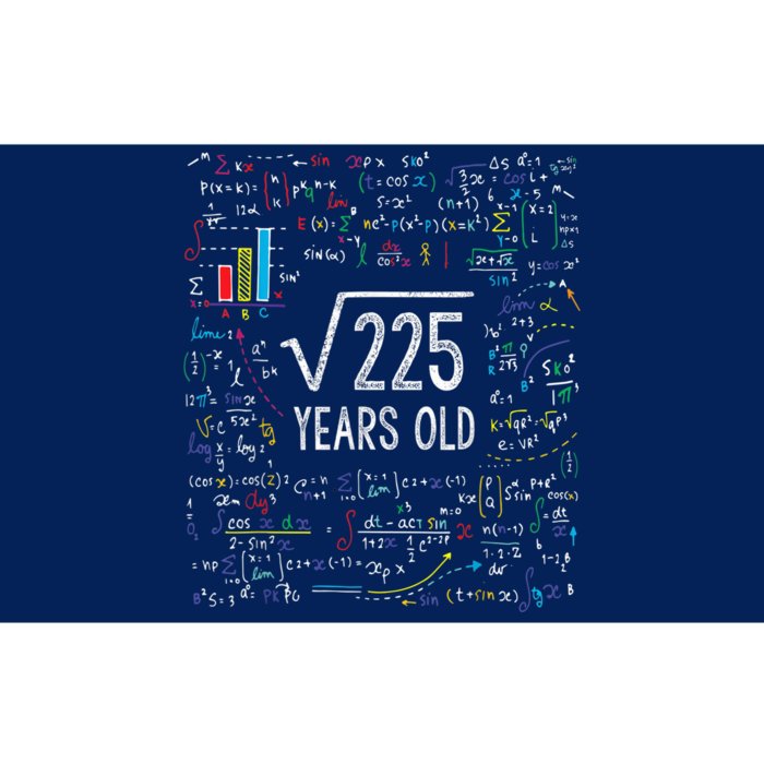 Square Root Of 225 15th Birthday 15 Year Old Gifts Math Bday Bumper Sticker