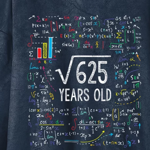 Square Root Of 625 25th Birthday 25 Year Old Gifts Math Bday Hooded Wearable Blanket