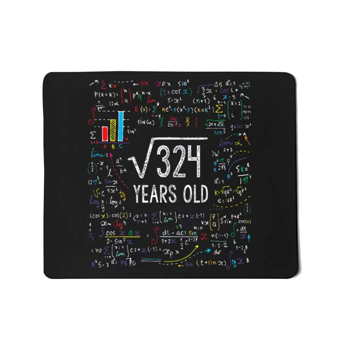 Square Root Of 324 18th Birthday 18 Year Old Gifts Math Bday Mousepad