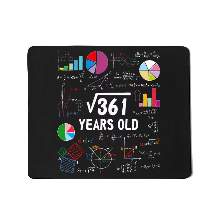 Square Root Of 361 19th Birthday 19 Year Old Math Nerd Mousepad