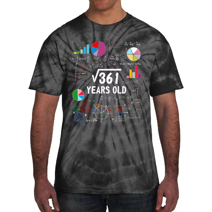 Square Root Of 361 19th Birthday 19 Year Old Math Nerd Tie-Dye T-Shirt