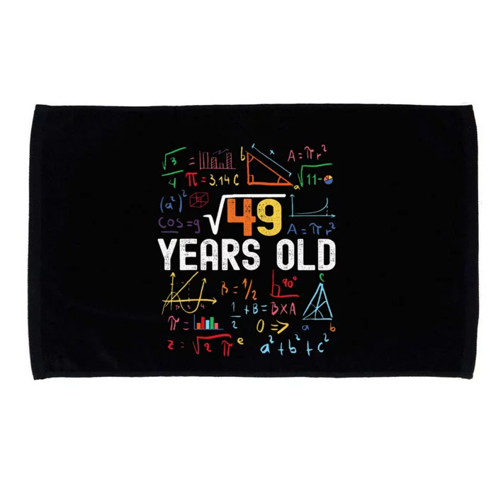 Square Root Of 49 7th Birthday 7 Years Old Birthday Microfiber Hand Towel