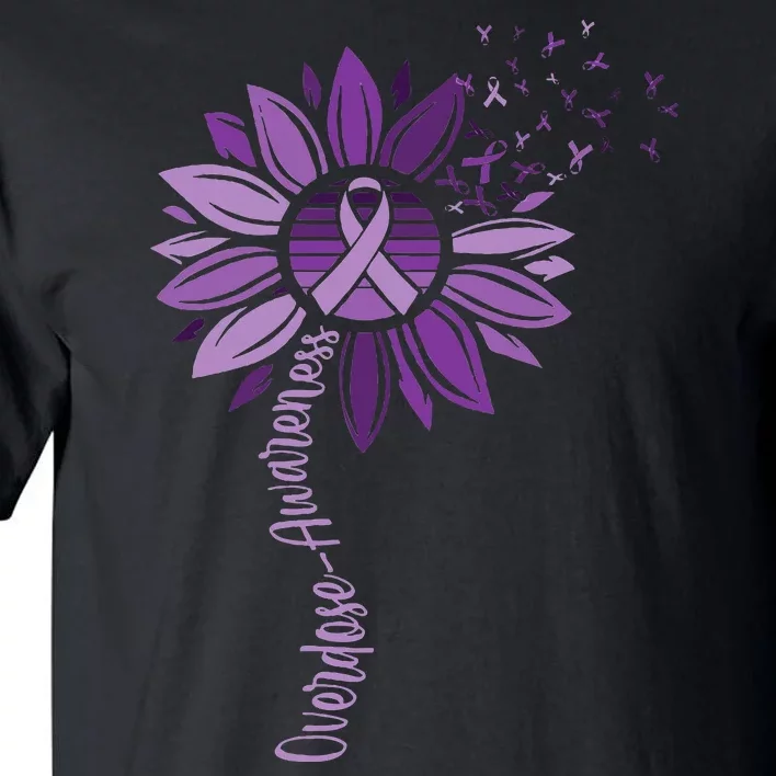 Sunflower Ribbons Overdose Awareness Tall T-Shirt