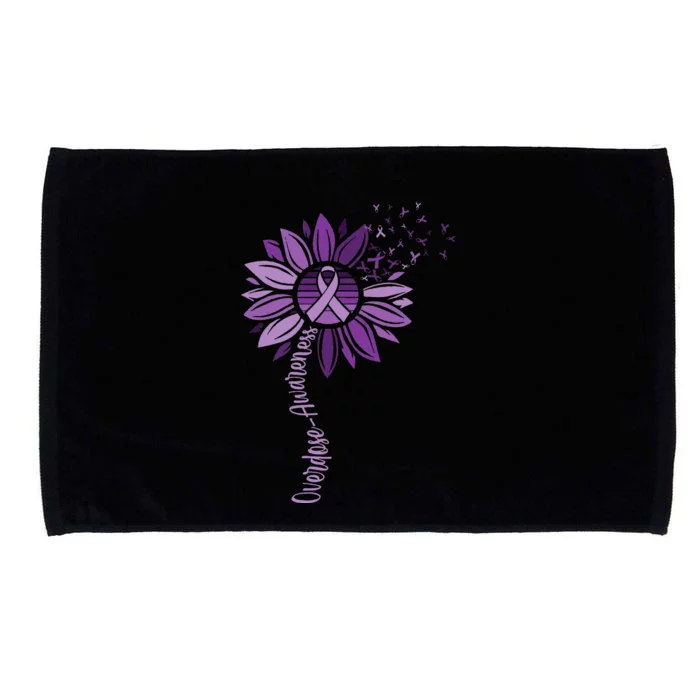 Sunflower Ribbons Overdose Awareness Microfiber Hand Towel