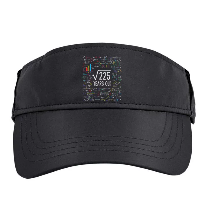 Square Root Of 225 15th Birthday 15 Year Old Gifts Math Bday Adult Drive Performance Visor