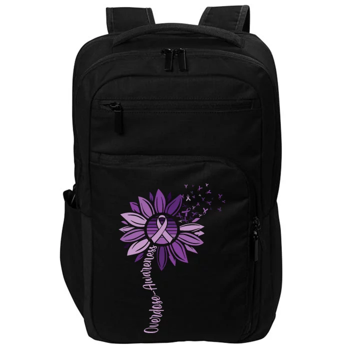 Sunflower Ribbons Overdose Awareness Impact Tech Backpack