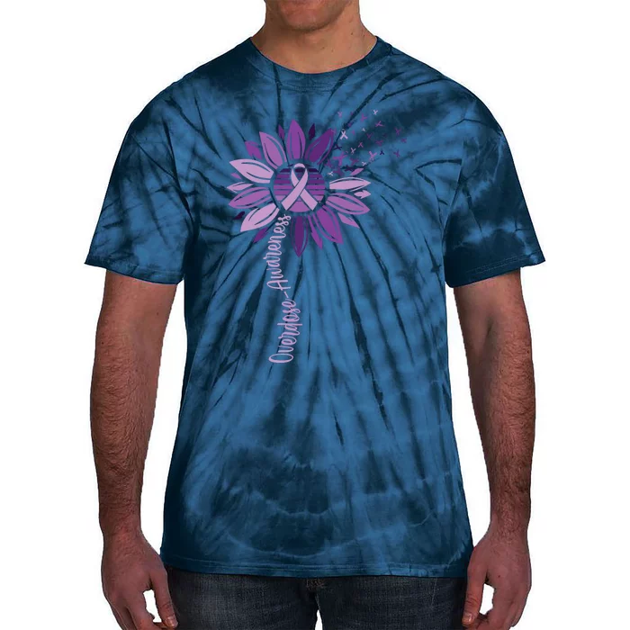 Sunflower Ribbons Overdose Awareness Tie-Dye T-Shirt