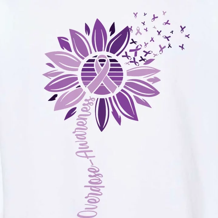 Sunflower Ribbons Overdose Awareness Garment-Dyed Sweatshirt