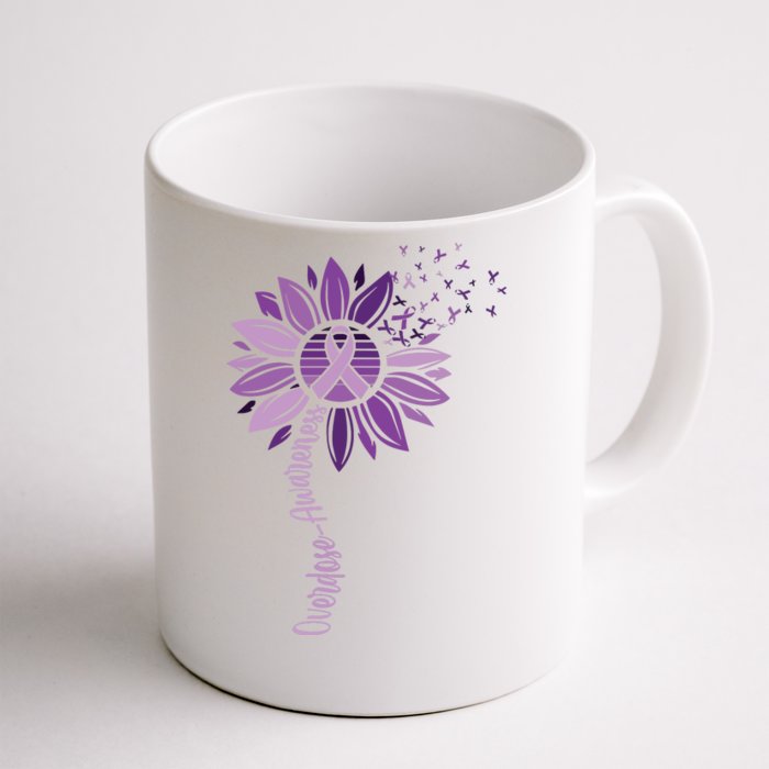 Sunflower Ribbons Overdose Awareness Front & Back Coffee Mug