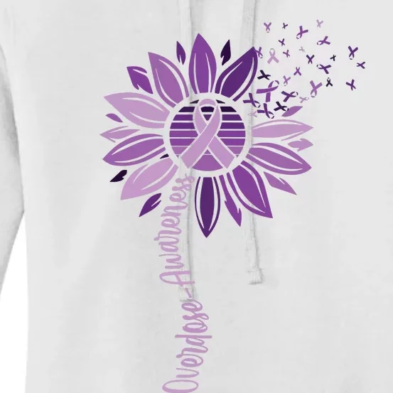 Sunflower Ribbons Overdose Awareness Women's Pullover Hoodie