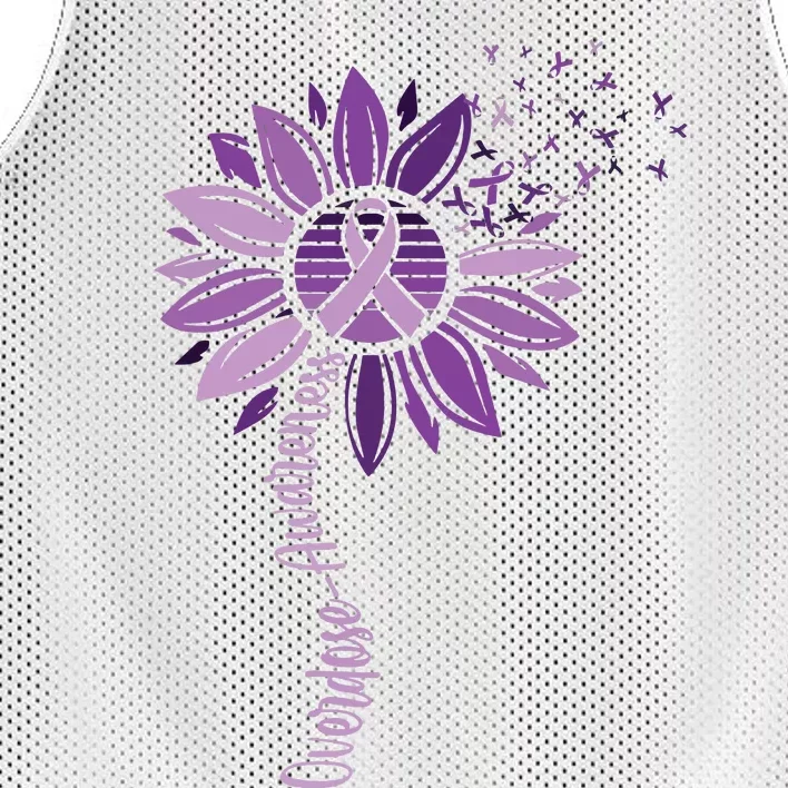 Sunflower Ribbons Overdose Awareness Mesh Reversible Basketball Jersey Tank