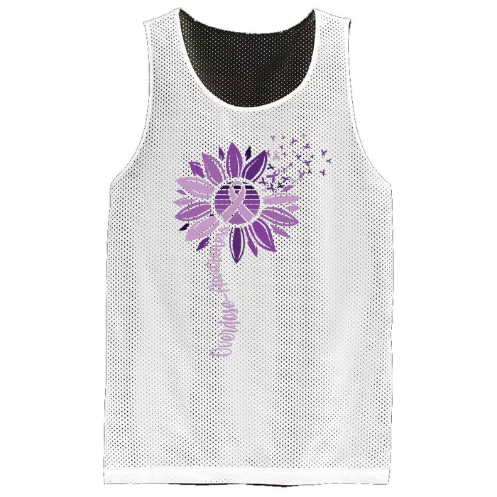 Sunflower Ribbons Overdose Awareness Mesh Reversible Basketball Jersey Tank