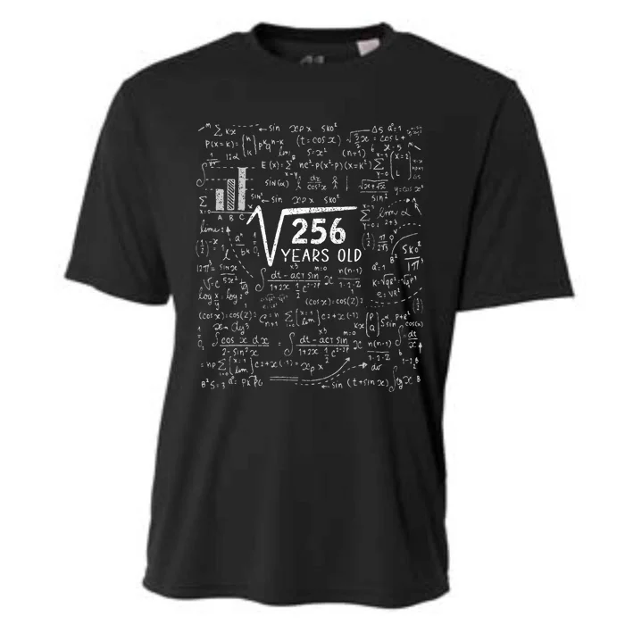 Square Root Of 256 16th Birthday 16 Year Old Gifts Math Bday Cooling Performance Crew T-Shirt