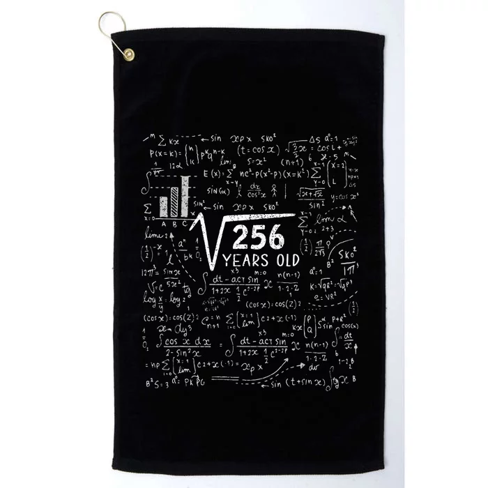 Square Root Of 256 16th Birthday 16 Year Old Gifts Math Bday Platinum Collection Golf Towel