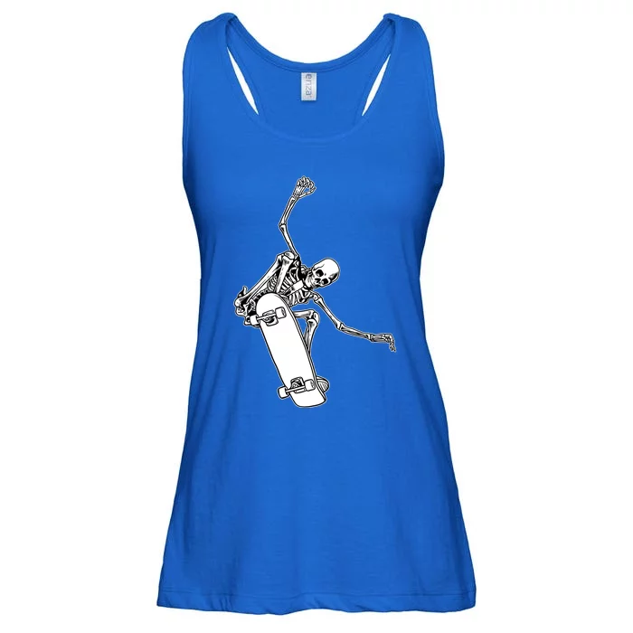 Skeleton Riding On Skateboard Halloween Gift Ladies Essential Flowy Tank