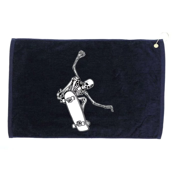 Skeleton Riding On Skateboard Halloween Gift Grommeted Golf Towel