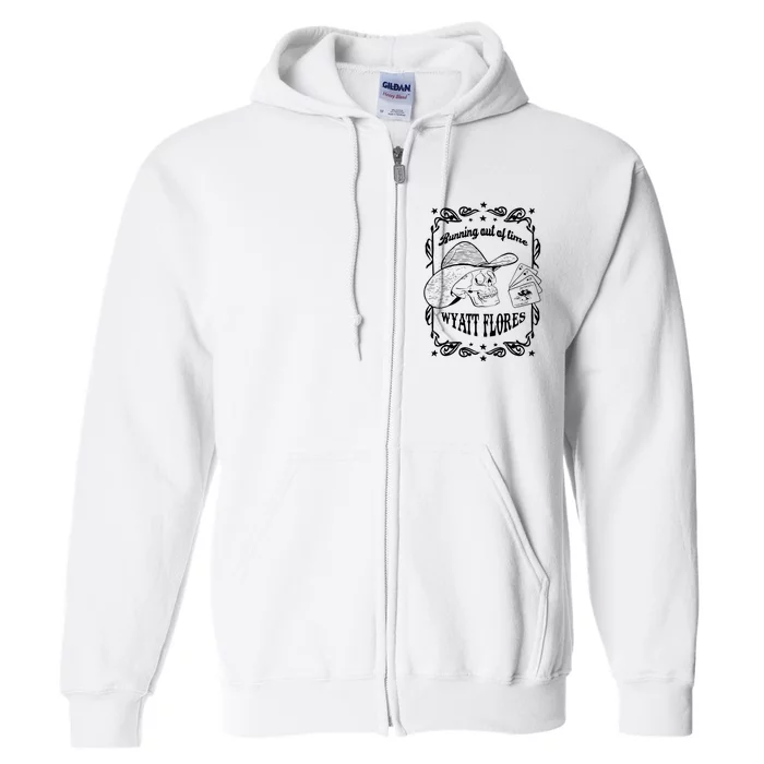 Skull Running Out Of Time Wyatt Flores Full Zip Hoodie