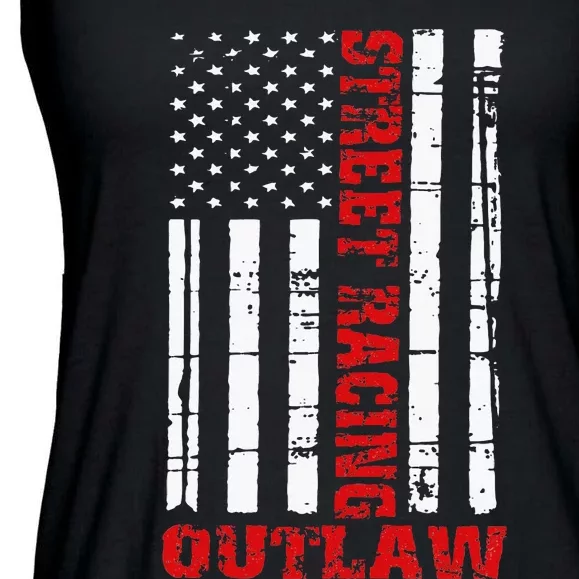 Street Racing Outlaw Flag American Drag Racing Ladies Essential Flowy Tank