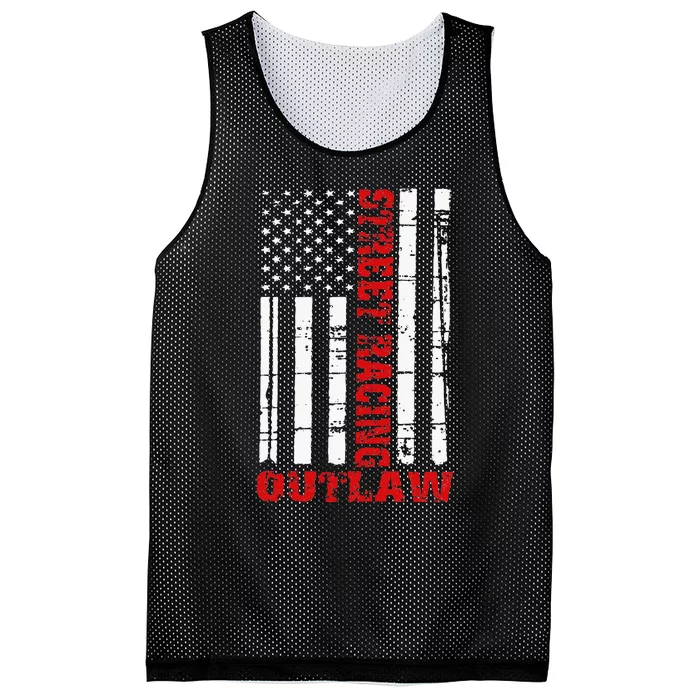 Street Racing Outlaw Flag American Drag Racing Mesh Reversible Basketball Jersey Tank