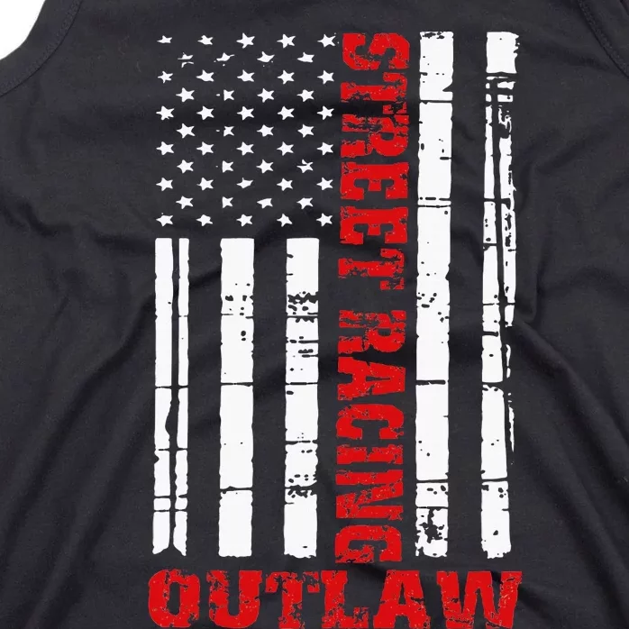 Street Racing Outlaw Flag American Drag Racing Tank Top