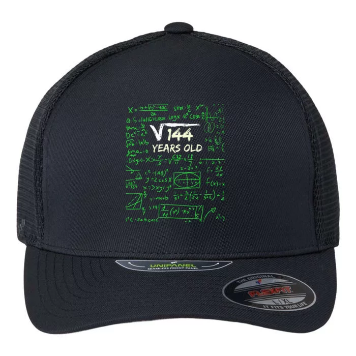 Square Root Of 144 12th Birthday 12 Years Old Gift Flexfit Unipanel Trucker Cap