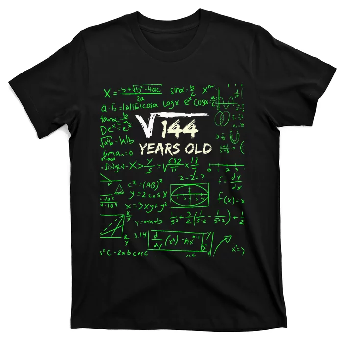 Square Root Of 144 12th Birthday 12 Years Old Gift T-Shirt