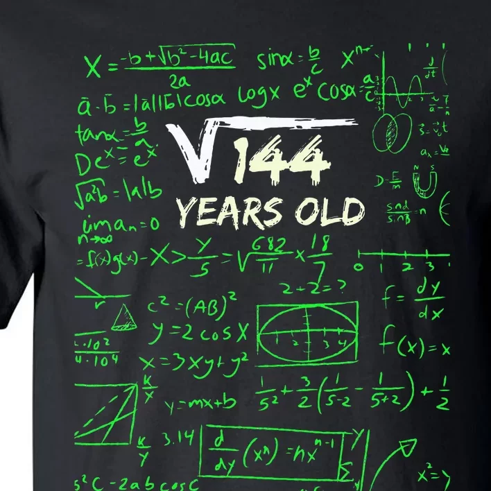 Square Root Of 144 12th Birthday 12 Years Old Gift Tall T-Shirt