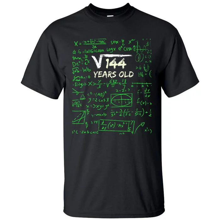 Square Root Of 144 12th Birthday 12 Years Old Gift Tall T-Shirt