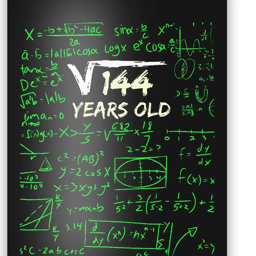 Square Root Of 144 12th Birthday 12 Years Old Gift Poster