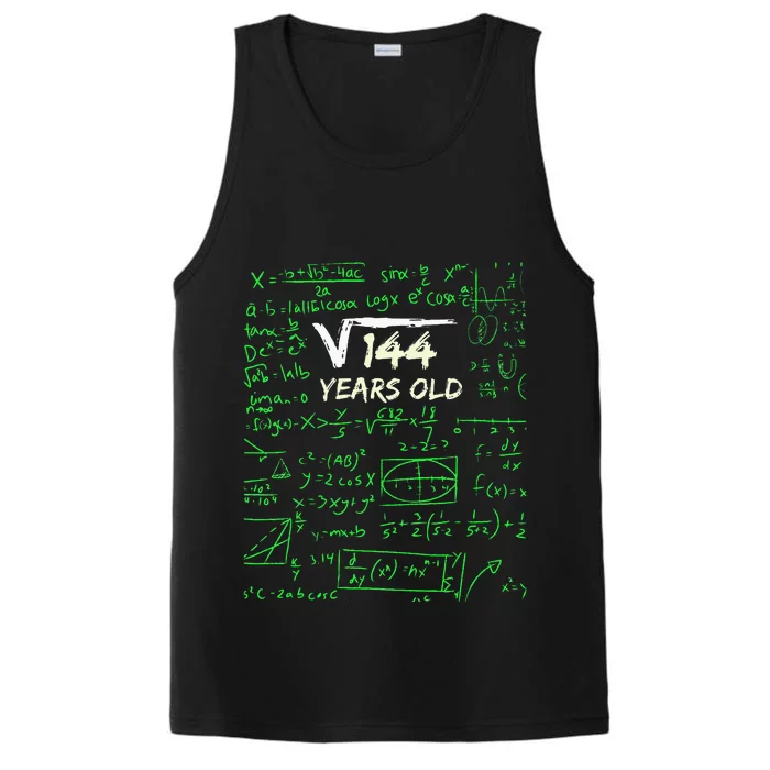 Square Root Of 144 12th Birthday 12 Years Old Gift Performance Tank