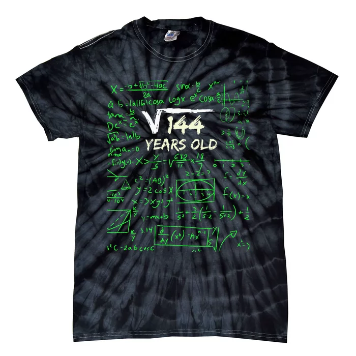 Square Root Of 144 12th Birthday 12 Years Old Gift Tie-Dye T-Shirt