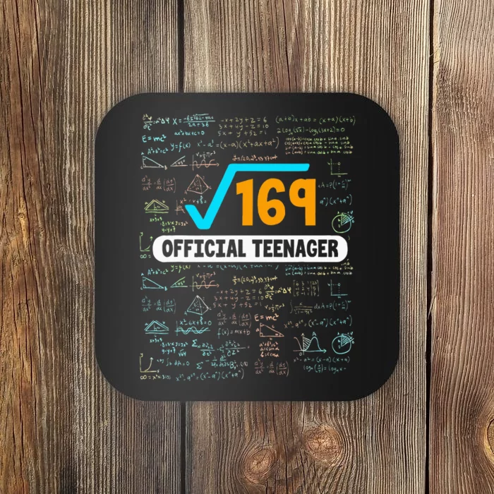 Square Root Of 169 13 Years Old Teenager Birthday Coaster